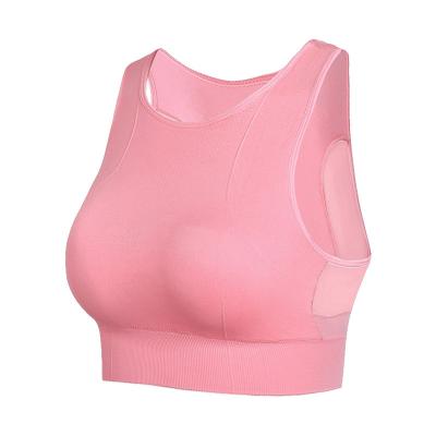 China Breathable Custom Seamless Lodge Comfort Padded Yoga Sports Women Crop Top Wireless Tank Top Sleep Bra Vest Female Sports Bra for sale