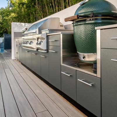 China Modern weatherproof stainless steel sideboard for outdoor kitchen with BBQ for sale