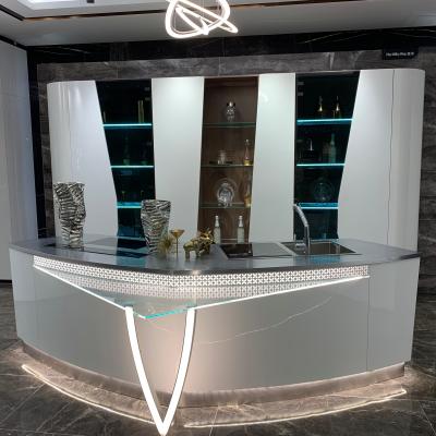 China 2020 Manufacturers Customized Modern White Gloss Lacquer Stainless Steel Sideboard for sale