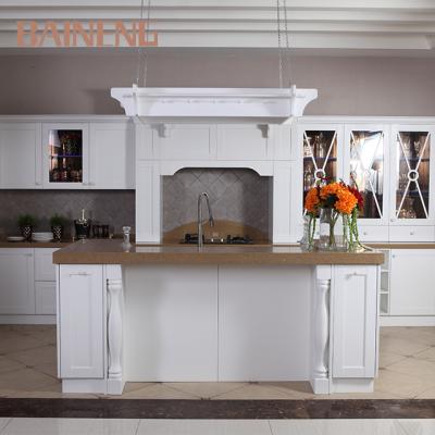 China Traditional Luxury Household Furniture Modern Design Kitchen Island Solid Wood Cabinet for sale