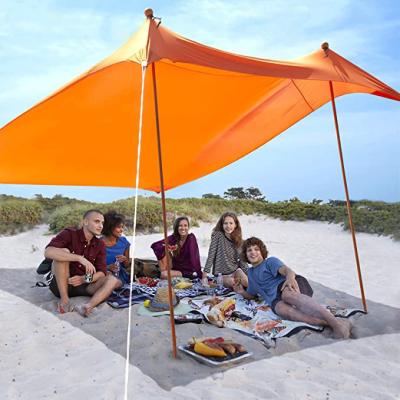 China Outdoor\Beach\Beach Camping Sun Shade Portable Lightweight Camping Tent Canopy Sun Shelter With Sandbag Anchors for sale