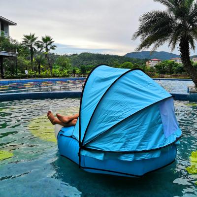 China Warmest Durable Camping Sofa Beach Sun Lounger Bed Double Inflatable Water Hammock With UV Proof Tents for sale