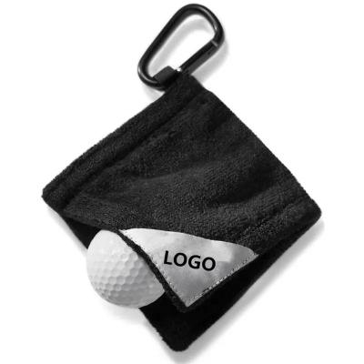 China Waterproof Golf Ball Towel Golf Towel Wet And Dry Pocket With Clip Microfiber Sports Towel for sale