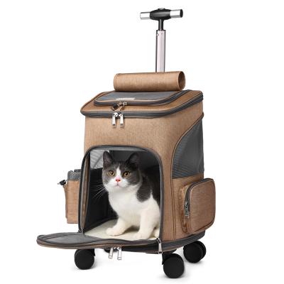 China Sustainable Pet Carrier Fashion Travel Pet Carrier Bag Outdoor Waterproof Pet Travel Trolley for sale