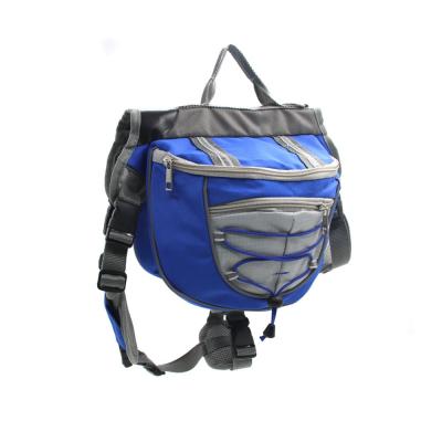 China Outdoor Sport Dog Stripe Backpack Viable Saddle Bag Reflective Nylon Durable Waterproof Pet Bag for sale