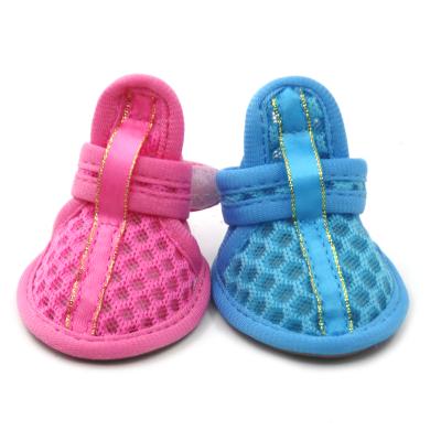 China Small Puppy Dog Sandals Pet Accessories Mesh Viable Soft Rubber Spring Sole Summer Shoes for sale