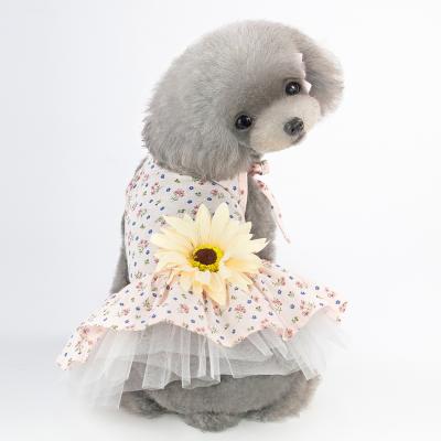 China Lovoyager Fashion Puppy Clothes Viable Pet Clothing Sweet Floral Dog Dress For Cat In Low Price for sale