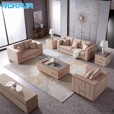 China Newest Design Living Room Sectional Sofa 1 (Other) Adjustable Wear-Resistant Leather Wide Armrest Couch Leisure 2 3 Seater Family Sofa Set for sale