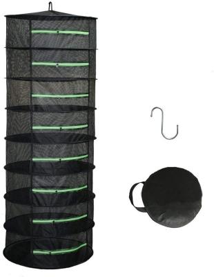 China Viable Factory OEM Indoor Rows 8 2ft Mesh Hanging Rack Herb Dryer Black Herb Grow Dry Net for sale