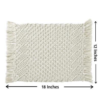 China Minimalist Boho Style Hand - Woven Macrame Table Mat Place Mats For Dining Table Decoration Wedding for sale