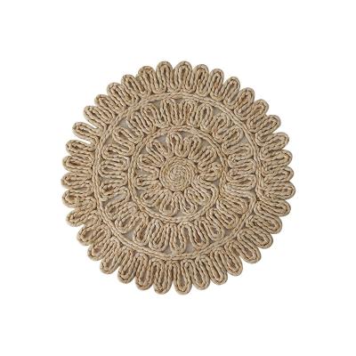 China Sustainable Wholesale Round Woven Set Mats For Dining Table for sale