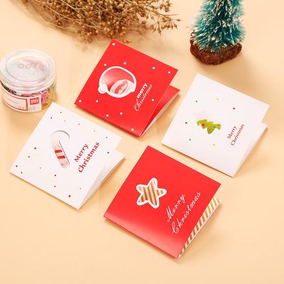 China Luxury 2022 Creative Christmas greeting card custom hollow mini card Christmas Eve New Year message card wholesale for sale