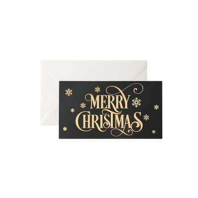 China Luxury Black Christmas Card Creative Christmas Bump Bronzing Greeting Card Bronzing Thanksgiving Business Blessing Greeting Card for sale