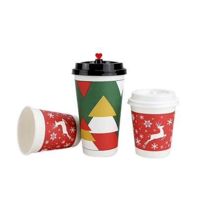 China Recyclable Disposable paper Cup Christmas New Year Creative Coffee Milk Tea Cup Wedding Home Drinking Water Cup for sale