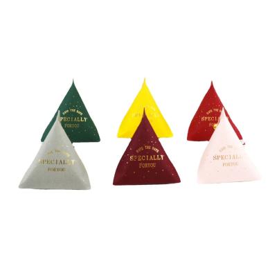 China Cardboard Matt Lamination Gold Foil New Mori Triangle Reusable Varnishing Stamping European Style Personalized Gift Box for sale