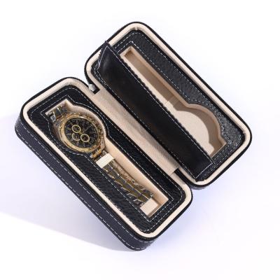 China New High-End Portable PU Watch Organizer Leather Upper Household Leather Moisture-Proof Zipper Zipper Organizer for sale