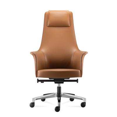 China Luxury Executive Office Leather Chairs With Wheels and Adjustable Height for sale