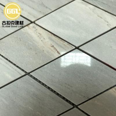 China Parquet Italy Blue Marble Rhombus Shaped Mosaic , Diamond Marble Mosaic Slabs For Wall for sale