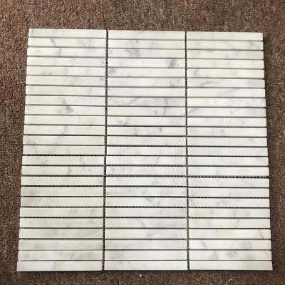 China Parquet Bianco Carrara White Mosaic Tile for wall, 1x 8