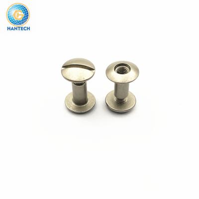 China Pan Factory Directly Supply Open Hole Head Chicago Screws For Leather for sale