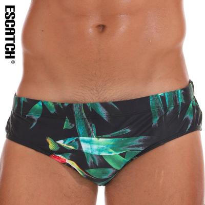 China Men's Breathable Brief With Swimming Trunks Summer Male Swimming Trunks Low Waist Sexy Swimwear Protective Underwear for sale