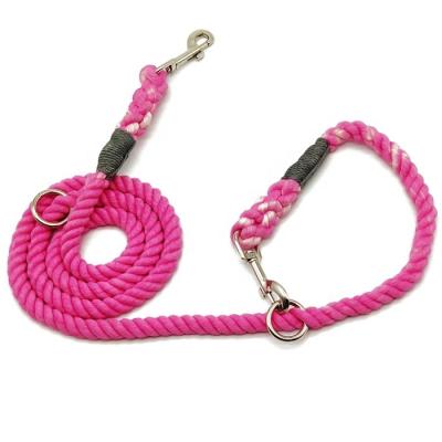 China Durable Braided Rope Dog Leash 1.8m 6ft Strong Rope Premium Handmade Dog Rope Cotton Rope Dog Leashes for sale