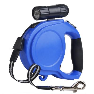 China Sustainable 8m / 26ft Release Automatic Retractable Rope With Led Flashlight With Poop Bag Dispenser. for sale