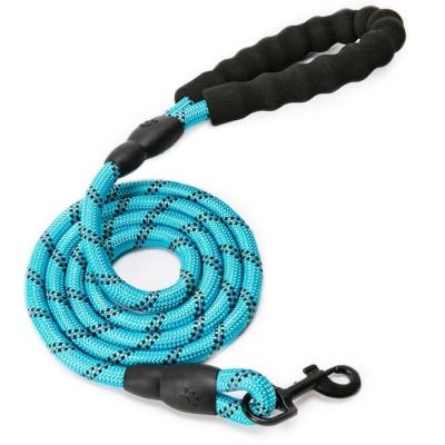 China Durable Warm Nylon Braided Amazon Dog Leash With Handle Climb Heavy Duty Rope Soft Padded Reflective Leashes for sale