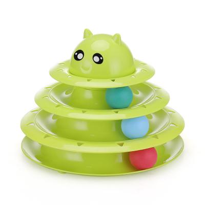 China Viable Amazon Interactive Pet Toys Strong Solid Levels To The 3 Stages Game Pet Tower Pet Toy for sale