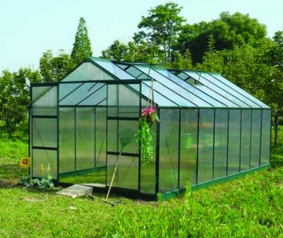 China 10*18ft easily assembled easy install gardengreenhouse with sliding door for sale