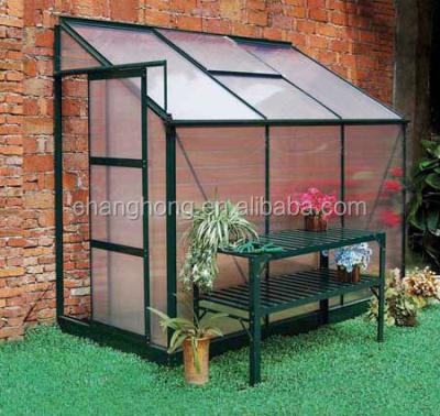 China G1002F Easily Assembled Mini 4x6ft Galvanized Steel Garden Roof Leaning Greenhouse for sale