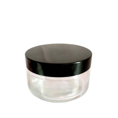 China Frosted Glass Skin Care Cream Body Scrub Packaging Cosmetic Jars for sale