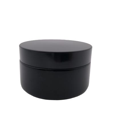 China 50ml cosmetic black glass jar cosmetic 100ml 120ml 250ml for sale