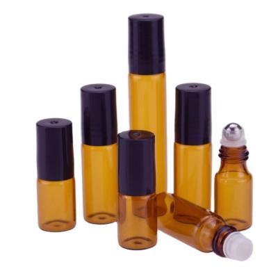 China Personal Care 10ml Oil Roll On Glass Amber Aluminum Amber Bottle 15ml 10ml bottle10ml bottle for sale