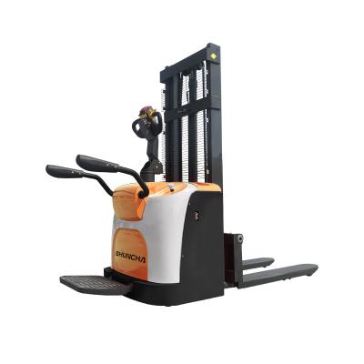 China Hotels SHUNCHA Platform Type 1.6ton/2ton Electric Lift Height Pallet Stacker Forklift 3m Full With Protection Arm for sale