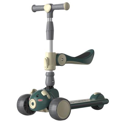 China 2022 Plastic Easy And Simple Folding Electric Scooter Big Wheel Electric Scooter 3 Wheels Ride On Scooter For Kids for sale