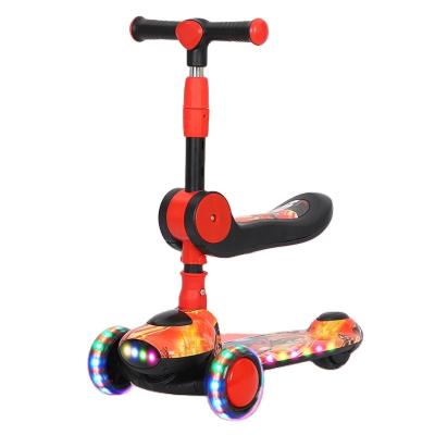 China 2022 New Fold Models Plastic Scooter With Adjustable Height With Seat Scooter For Kids 3-10 Years Old for sale