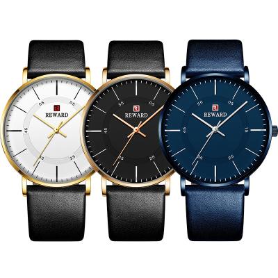 China Hot Sale Water Resistant Reward Reward Business Simple Minimalist Hands Watch OEM ODM Casual Ultra Thin Wristwatch Man Customized Men's Watch relojes for sale