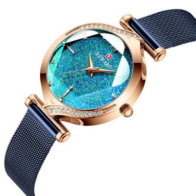 China Reward Ladies Watches Water Resistant Charm Best Gift Diamond Shaped Shiny Women Wrist Watch Stainless Steel Case Strap for sale