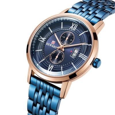 China Reloj Hombre Luminous Full Calendar Men's Alloy Wristwatches Sport Wristwatches Male Mens Full New Fashion Wristwatch REWARD Calendar Watch Business Fashion for sale