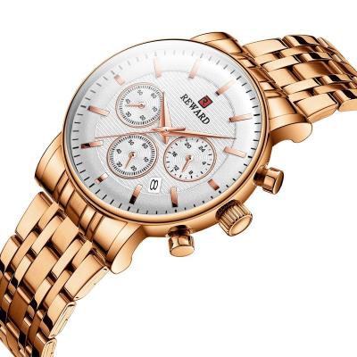 China Top Brand Automatic Date Automatic Wrist Watch Reward Date Chronograph Sports Watch Luxury Quartz Customize Wrist Watches Steel Ladies Watches for sale