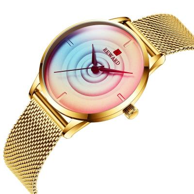 China Magic Colorful Color Changing Reward Watch Reward Watch Luxury Water Resistant Wristwatch Wave Glass Ladies Watches For Women Reloj Mujer for sale