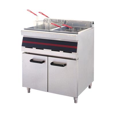 China food & Factory Double Tank Beverage Gas Beverage Fryer Commercial Open Fryer Natural Gas Propane Open Fryer 4 Basket for sale