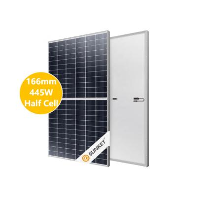 China 460w 455W 450W 445W half perc cells 144 solar power system SUNACME monoja solar panel 182mm black frame with good price for sale