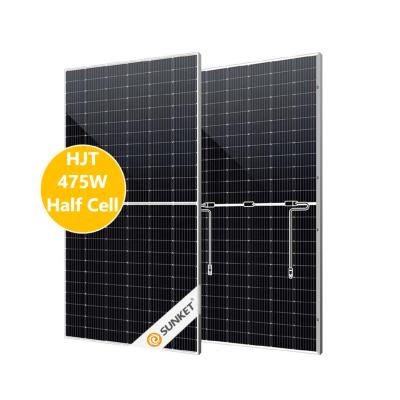 China Commercial Mono PV Module Solar Panel 475w 480w 144cells HJT Half Cells PV-Module Mono Solar Panel Bifacial Top Roof Sun Power Price for sale