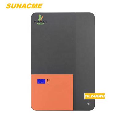 China SUNACME Lithium Power Wall 51.2V 5.12KWH 10.24KEH Power Banks and Power Station Home Use High Quality Energy Storage Battery 10.24KWH for sale