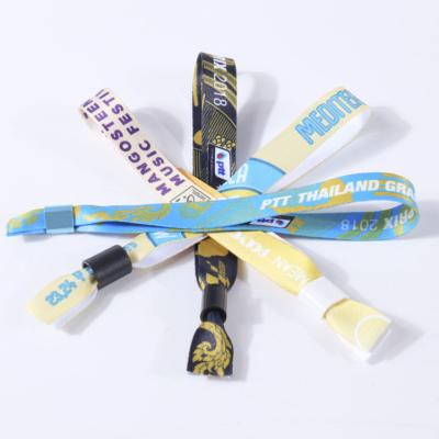 China High quality fabric promotion event festival wristbands/polyester wristbands/fabric woven wrist bands for sale