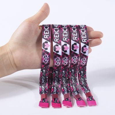 China Custom Braided Sublimation Printed Polyester Woven Fabric Wristband Men Wristband Ribbon Wristband Fabric Festival Wristbands Wrist Band for sale