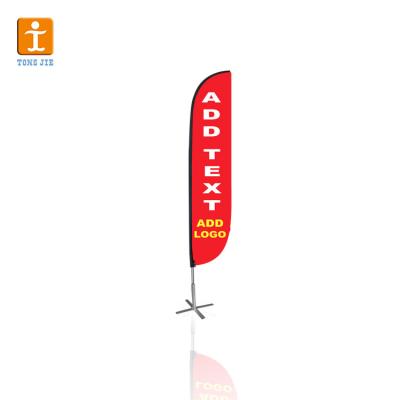 China Custom Printed Logo Feather Teardrop Sail Flying Double Sided Beach Flag FLYING for sale