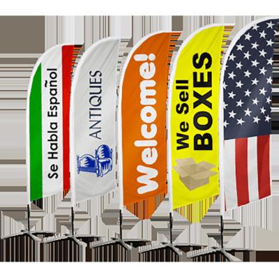 China FLYING Custom Hot Selling Printed Polyester Feather Flags For Advertising for sale